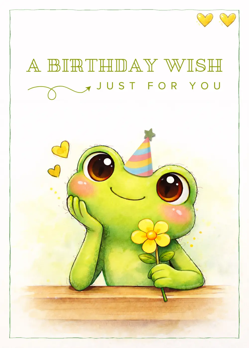 Cute Frog Birthday Card – A Birthday Wish Just for You — Birthday eCard